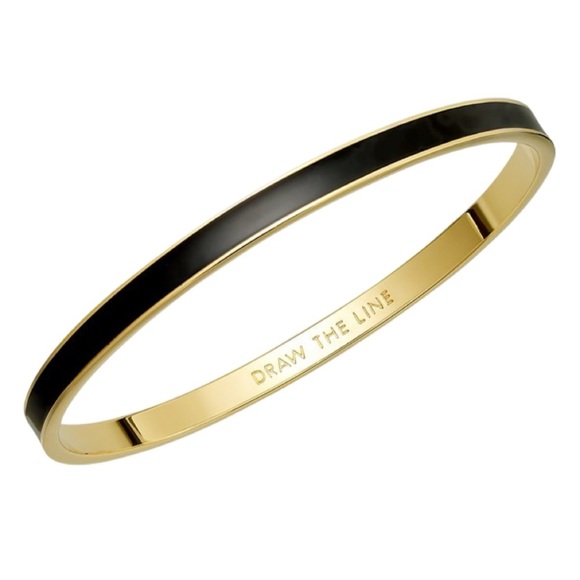 KATE SPADE Black Draw The Line Bangle Bracelet - Picture 1 of 3